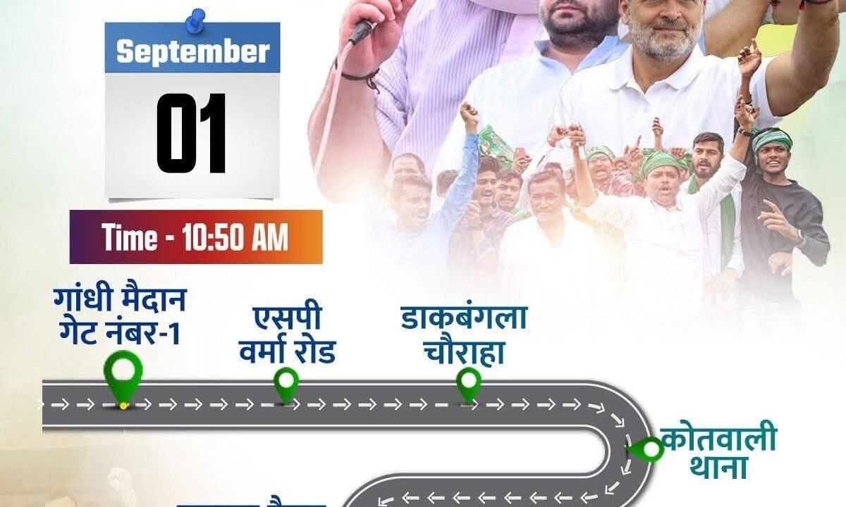 कांग्रेस की ‘वोटर अधिकार यात्रा’ का समापन आज,रात से ही भर गया पटना
